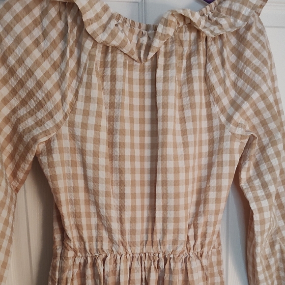 J. Crew Beige Gingham Blouse - Picture 7 of 7